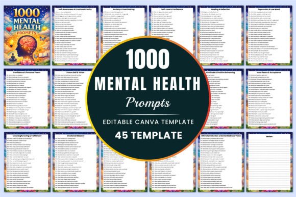 Download 1000 Mental Health Prompts KDP Interiors - Kdp interiors Collection