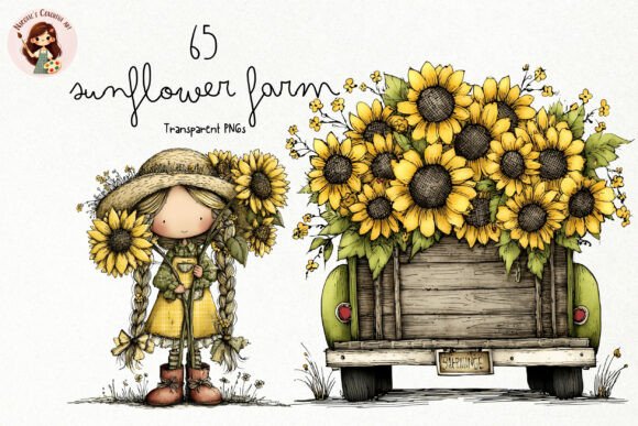 Download Cute Sunflower Farm PNG Clipart - Farm png Collection