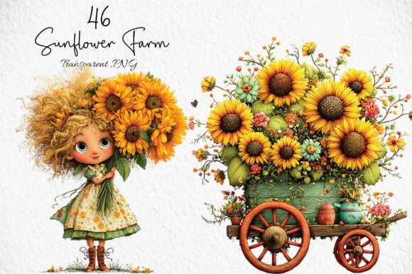 Download Cute Sunflower Farm PNG Clipart - Farm png Collection