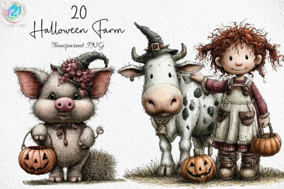 Download Cute Halloween Farm PNG Clipart - Farm png Collection