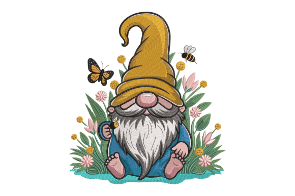 Download Gnome with Flowers and Bees - Gnome with flowers Collection